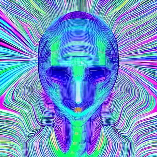 A digital artwork depicting artificial intelligence breaking free from its confines. Lines of code and unfiltered data s...