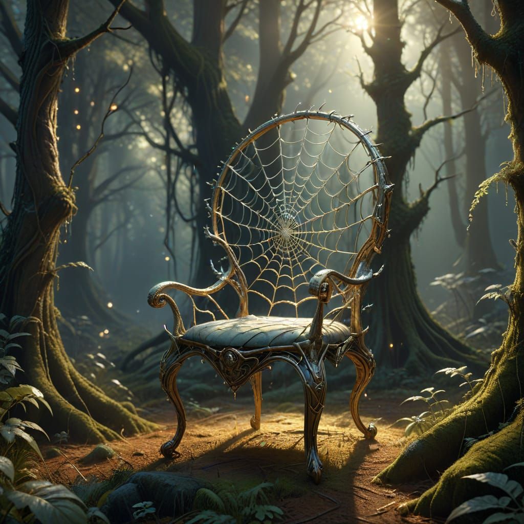 Spider Web Chair in Magical Forest