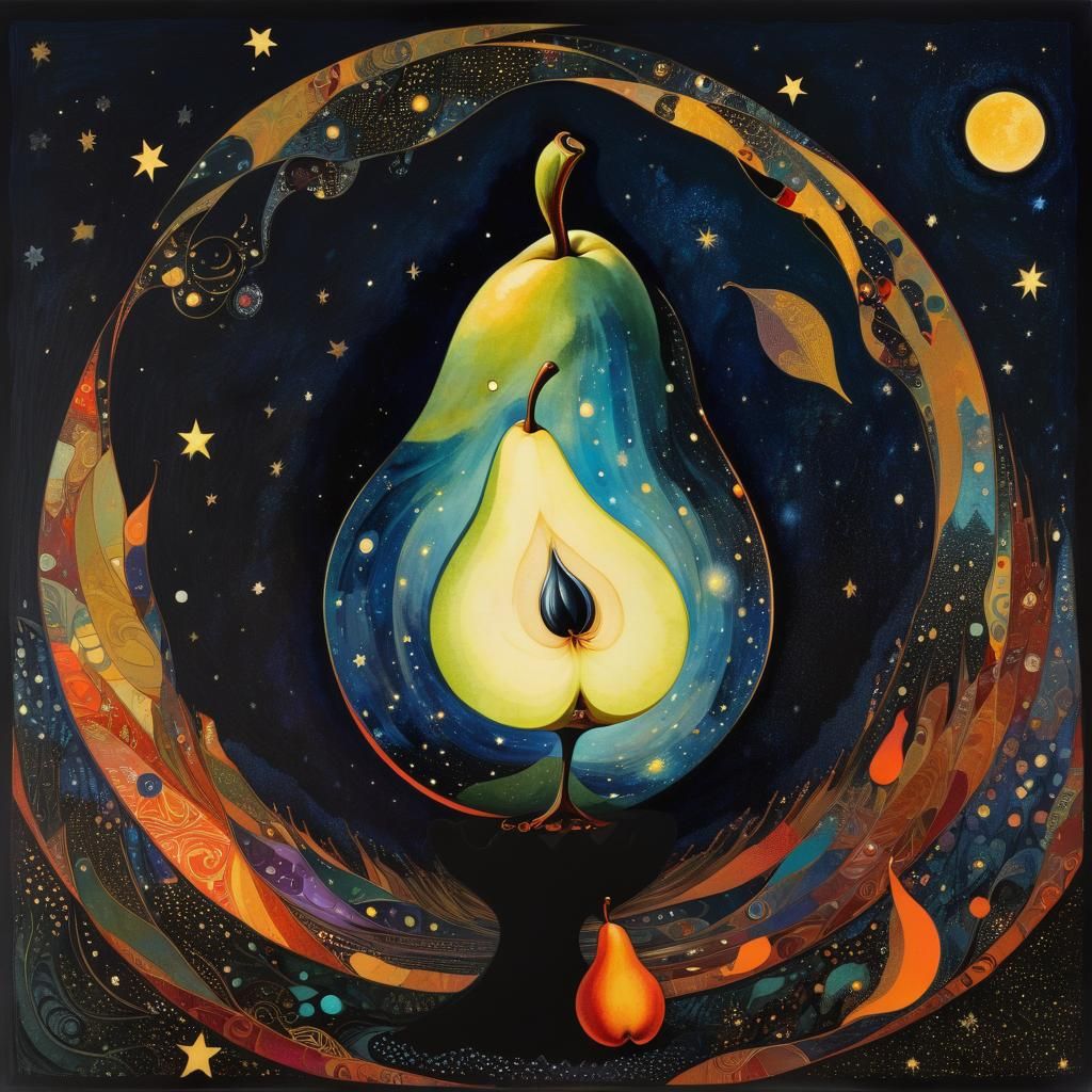 Pear in Space: A Cosmic 3D Rendering