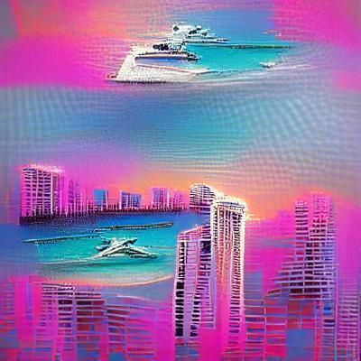 Miami Vice Inspired Digital Art