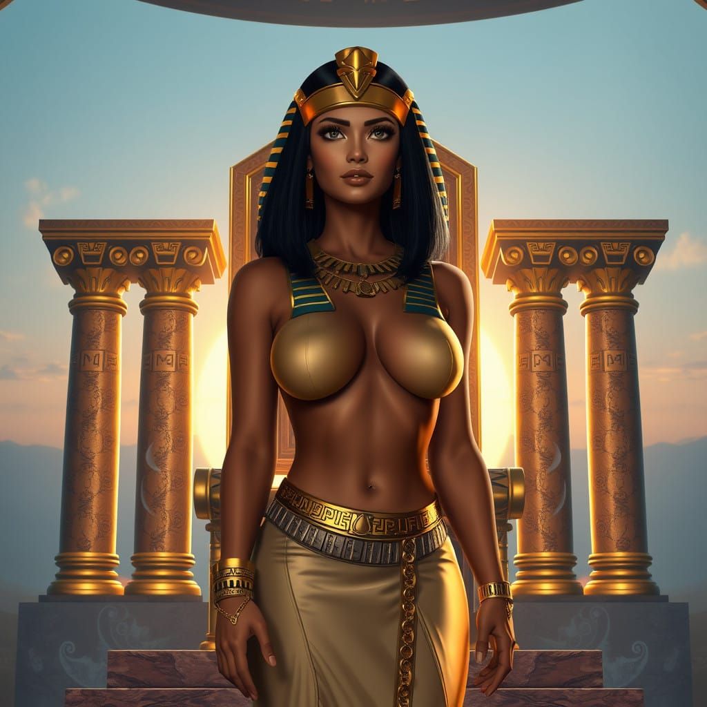 Ancient Egyptian Goddess of Fertility in Regal Splendor