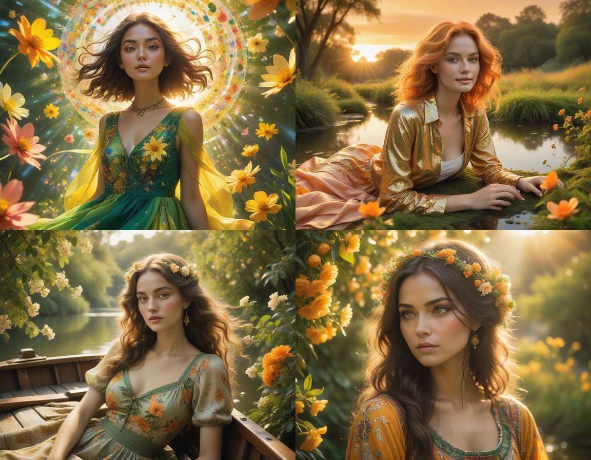 Vibrant Cellophane Flowers in a Whimsical Landscape