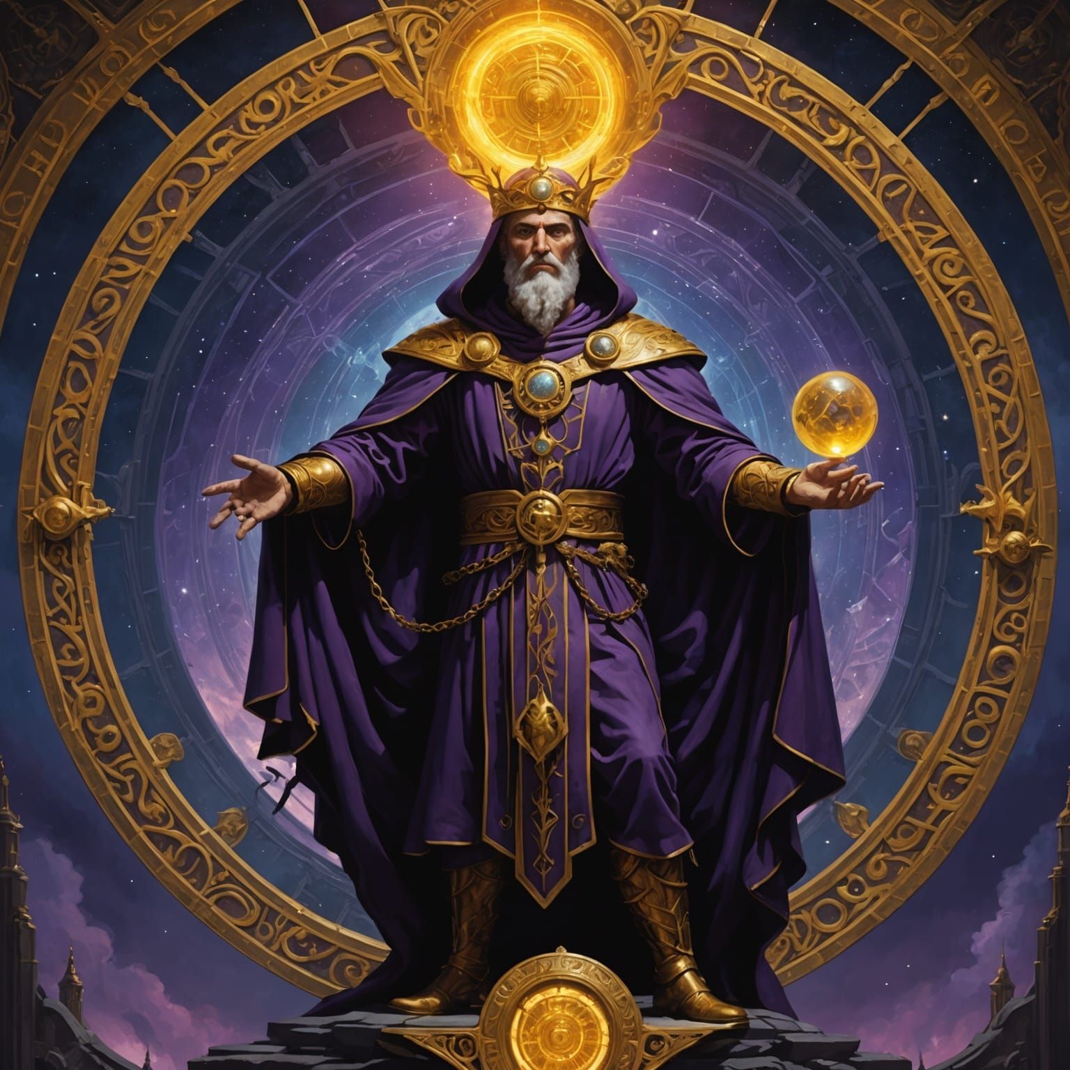 Hermes Trismegistus in Dark Fantasy Oil Painting