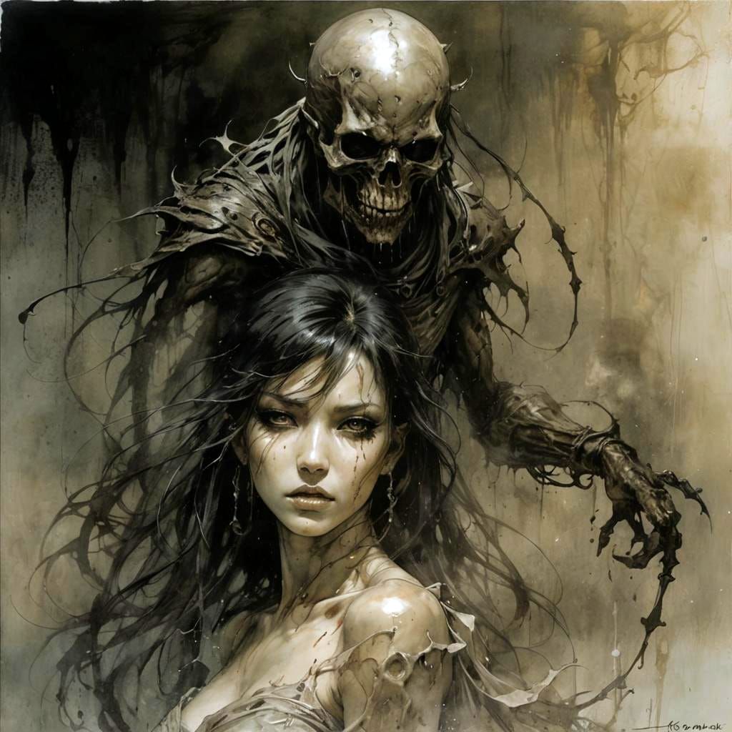 Sorcerer in Airbrush Style with Dark Enamel Wash