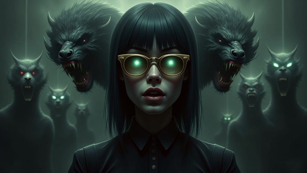 Trendy Glasses Reveal Demons in Gritty Scene