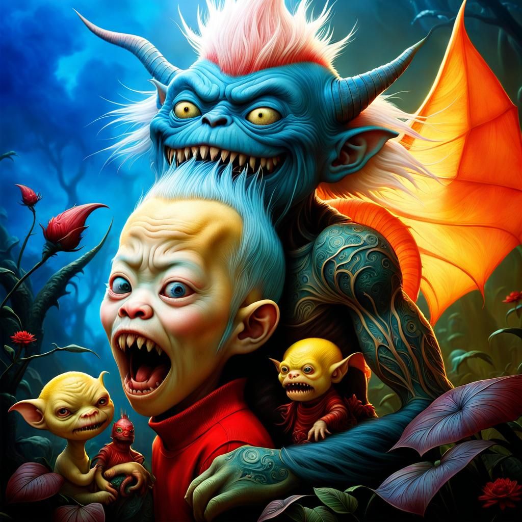 Hyperrealistic Grumpy Devil Fusion by Dr. Seuss