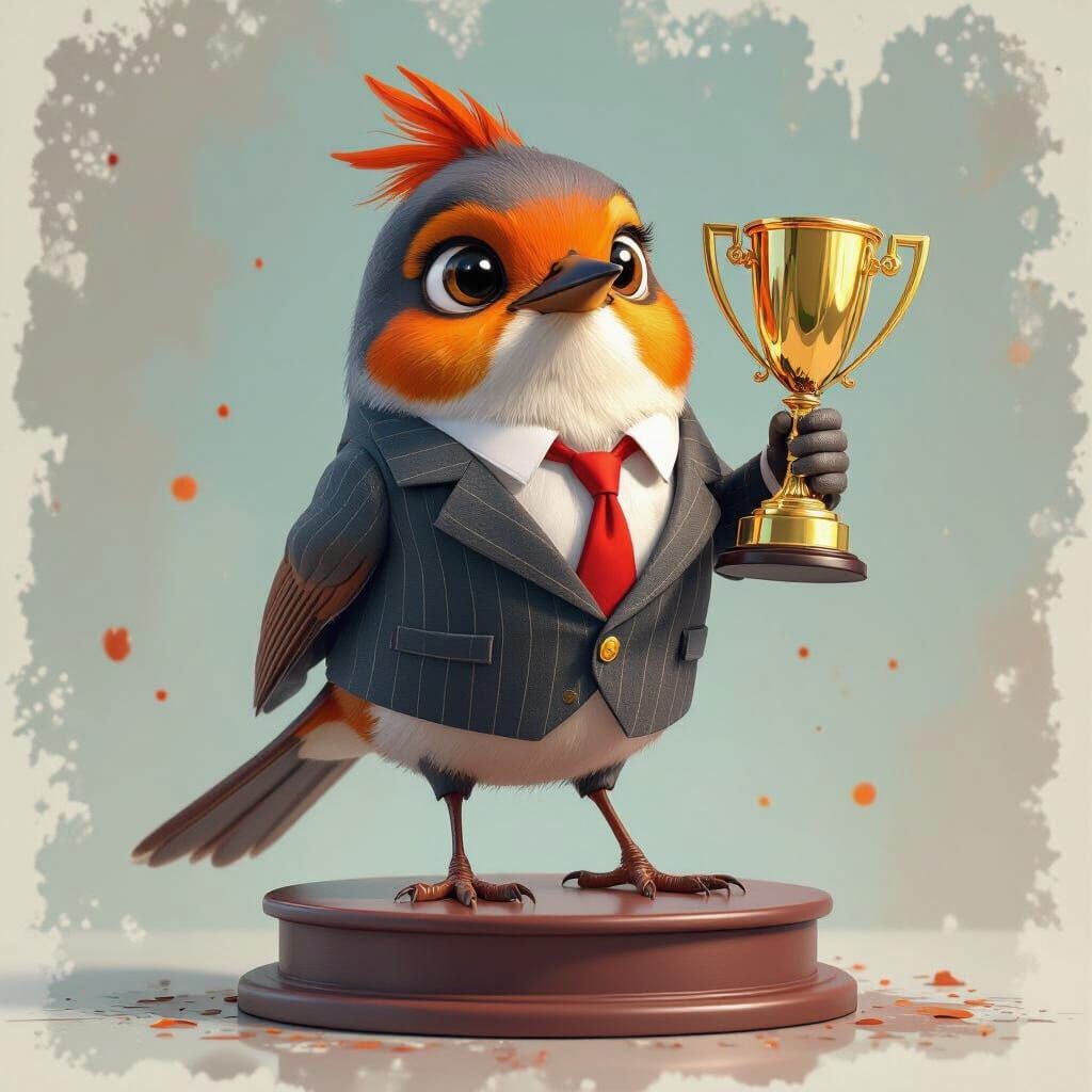 Proud Robin Wins: 3D Dripping Watercolor Rendering