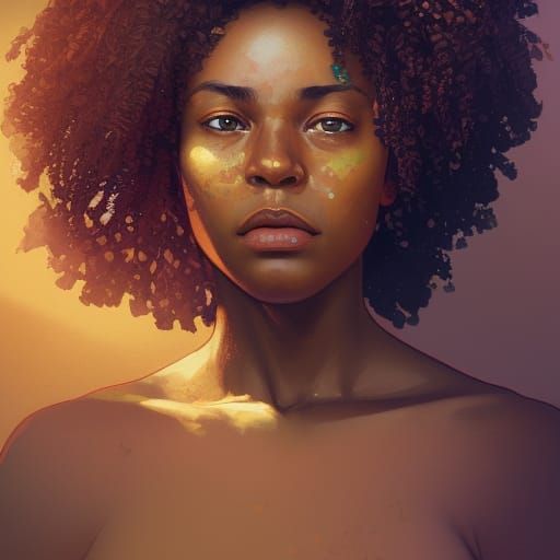 Gardening Woman Portrait in Art Nouveau Style