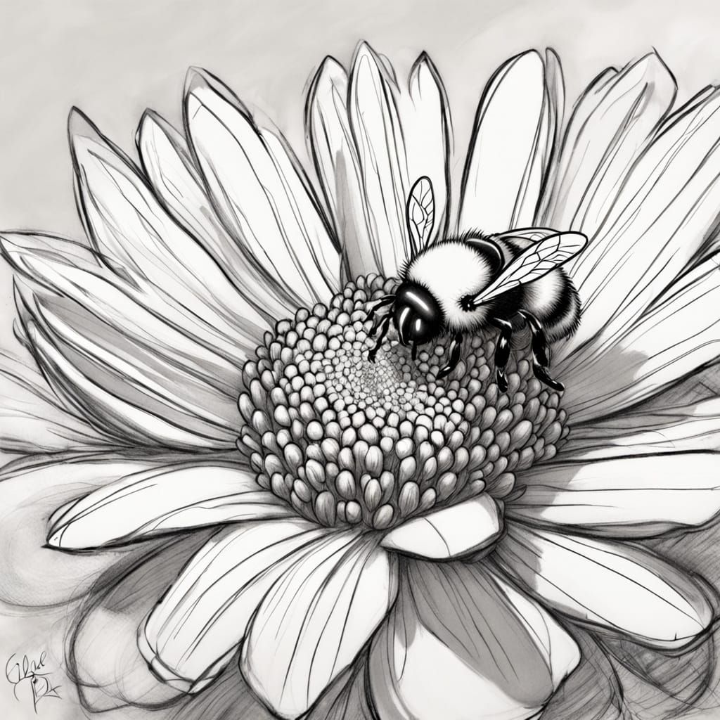 Bumblebee Sleeping on Flower in Afternoon Sun