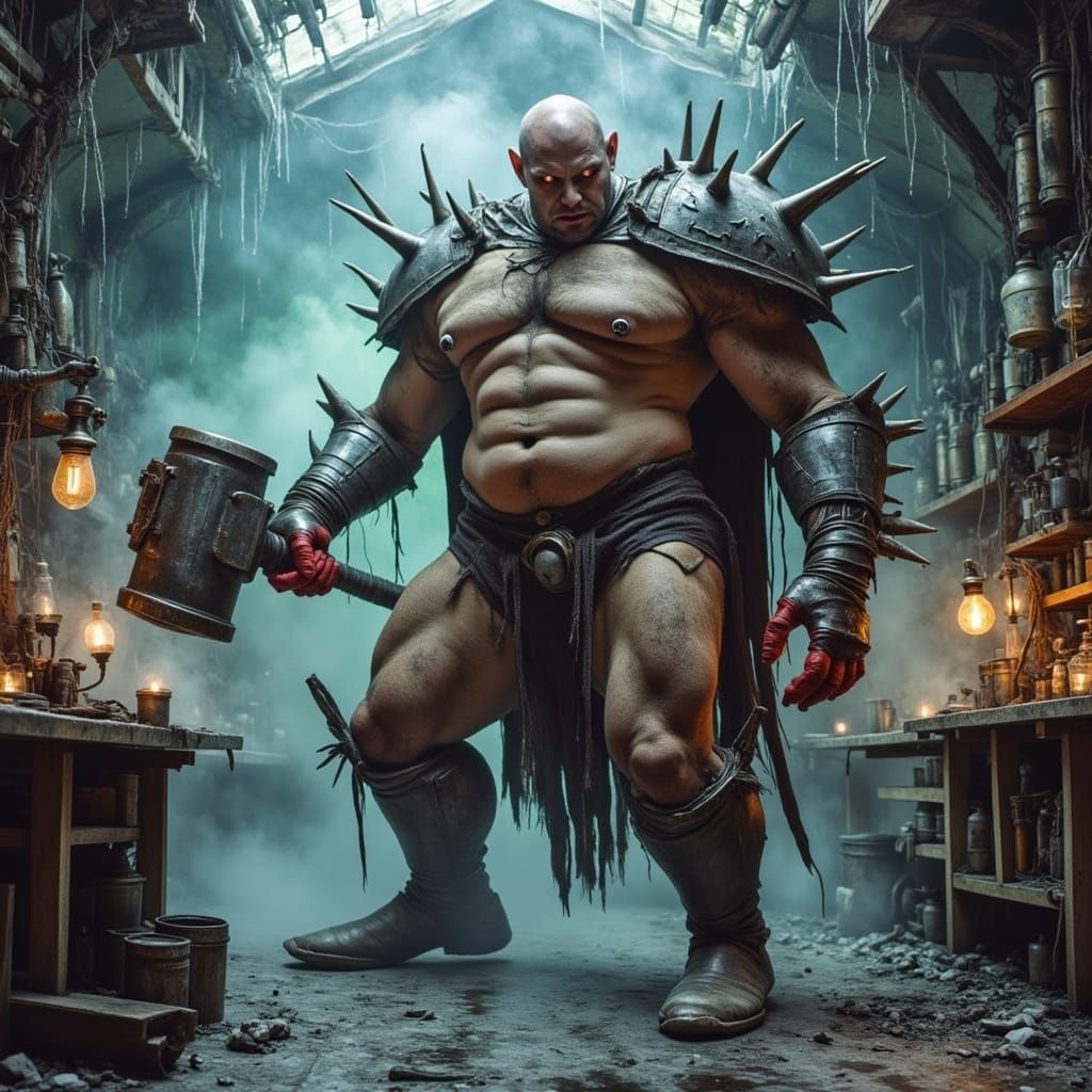 Cyberpunk Abomination Charges Forward in Unbridled Ferocity