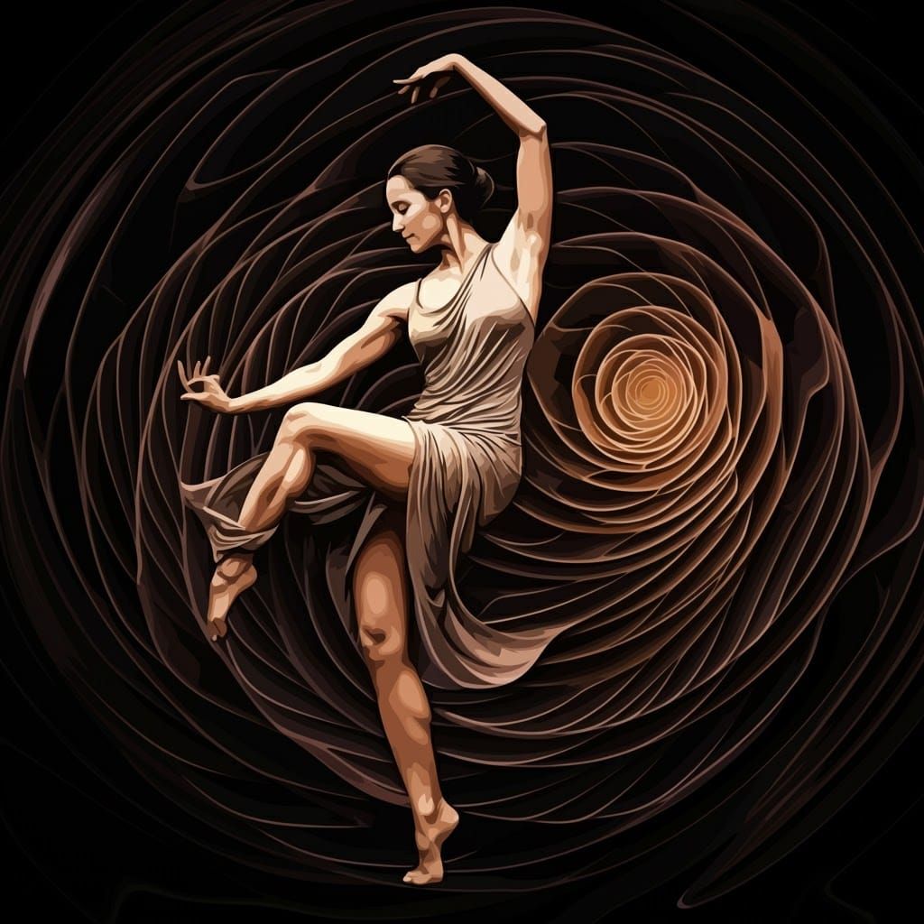 Ethereal Dancer in Vibrant Fractal Patterns