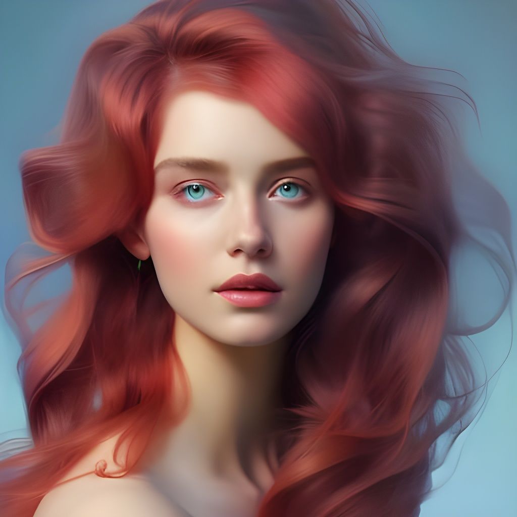 Irish Girl Portrait with Flowing Red Hair