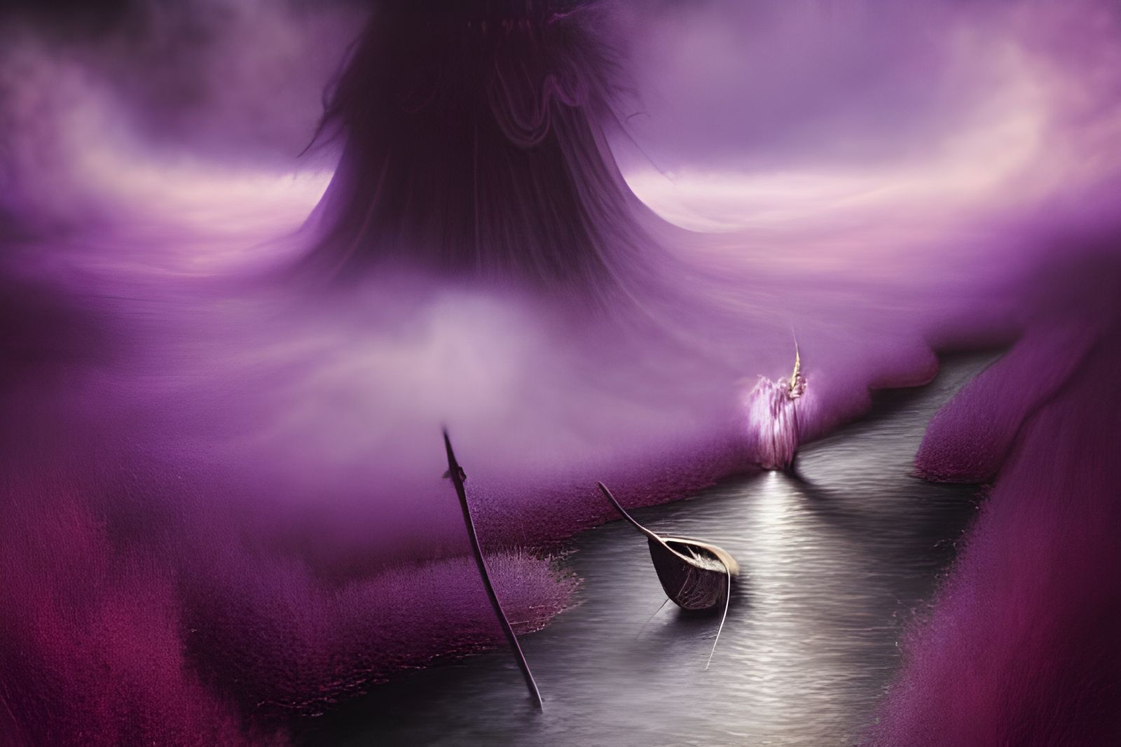 Purple Haze and Smoke: Surreal Digital Illustration