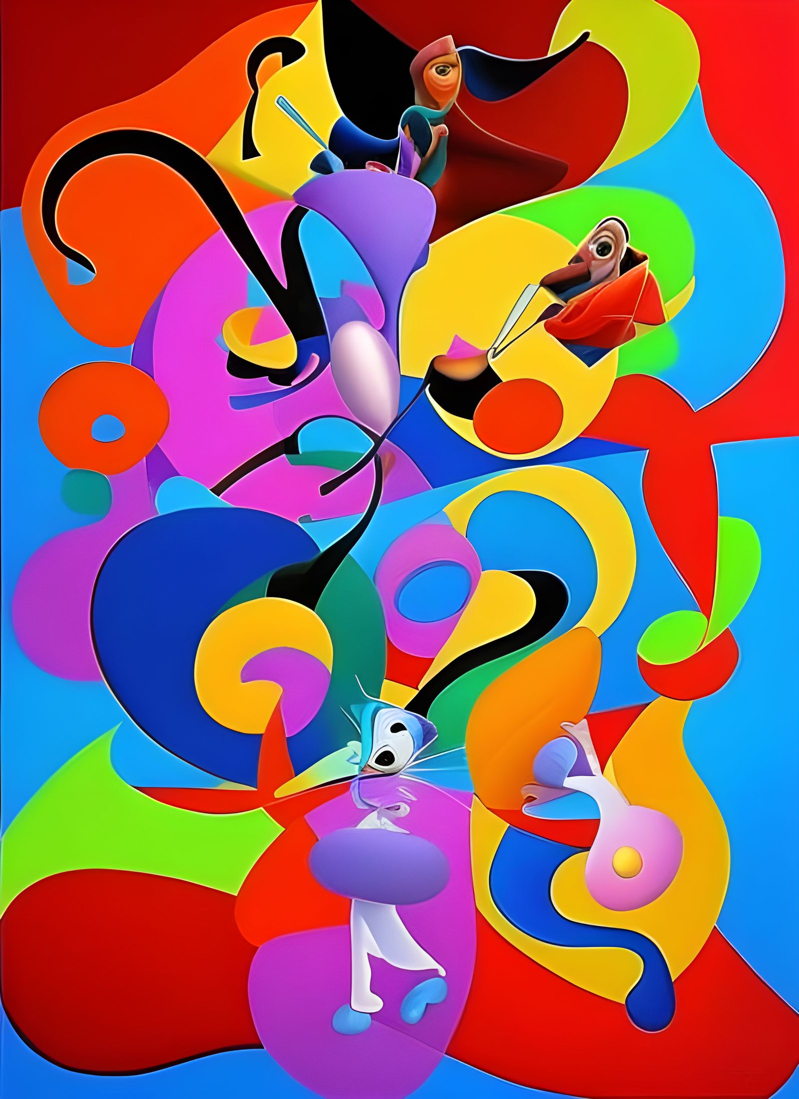 Abstract Folk Singers: Hyperdetailed Surreal Art