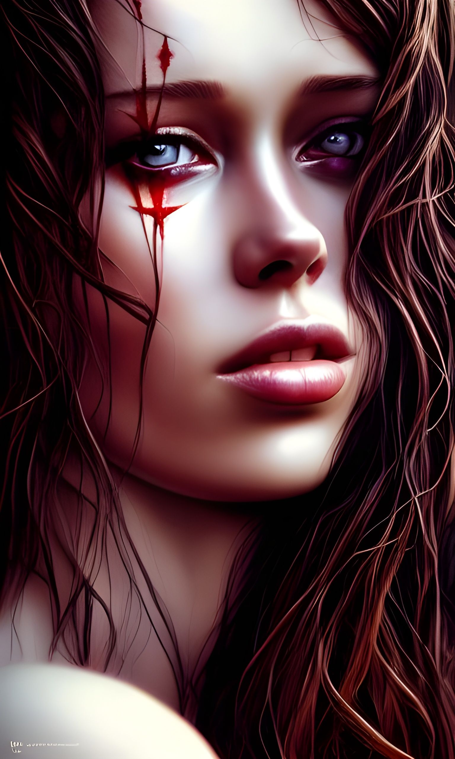 Stunning Demon Girl in Digital Art Style