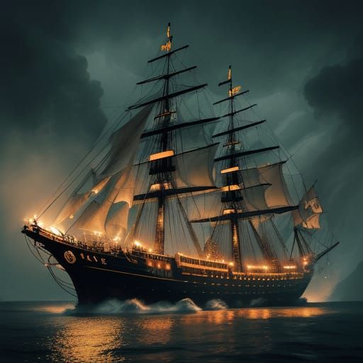 Taiwanese Girls Sing on Pirate Ship in Stormy Night