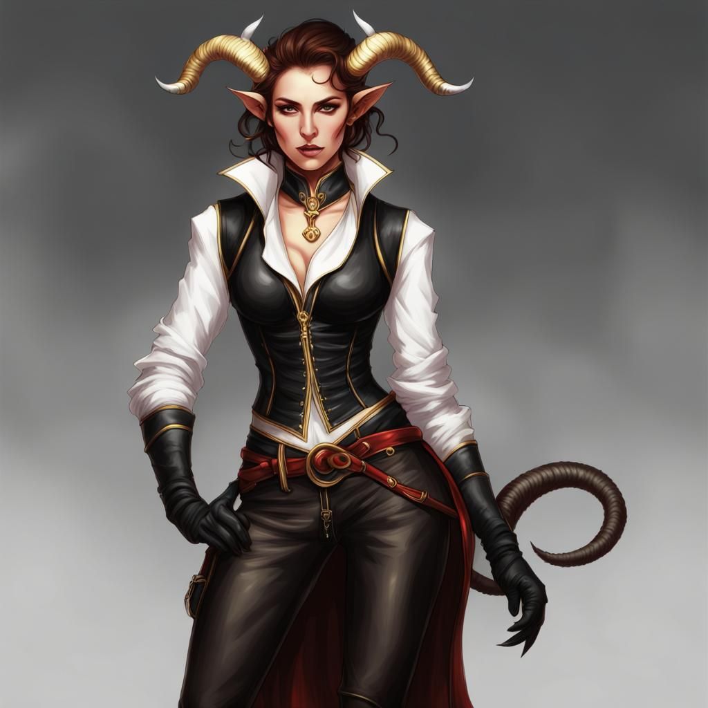 Intricate Portrait of a Female Tiefling in Unreal Engine