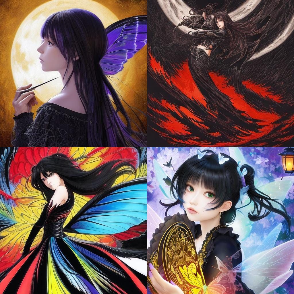 Butterfly Fairy in Painterly Anime Style