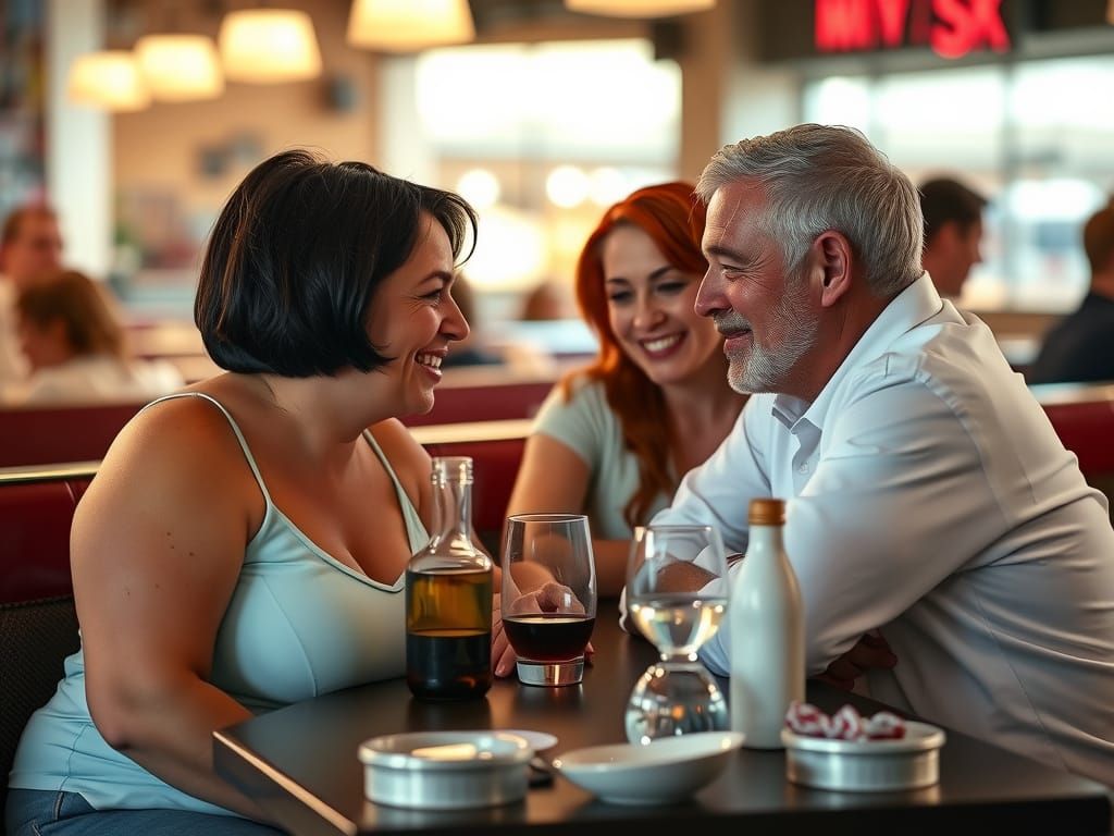 Lunch time conversation with dear friends