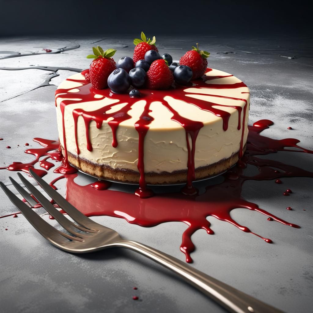 Cheesecake Disaster: Detailed Matte Painting in 8K
