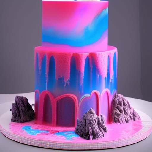 Epic Pink and Blue Jelly Cake