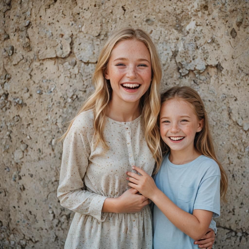 Girl's Joyful Laughter Shared With Mother