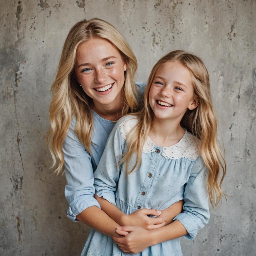 Happy Girl Laughs with Mother