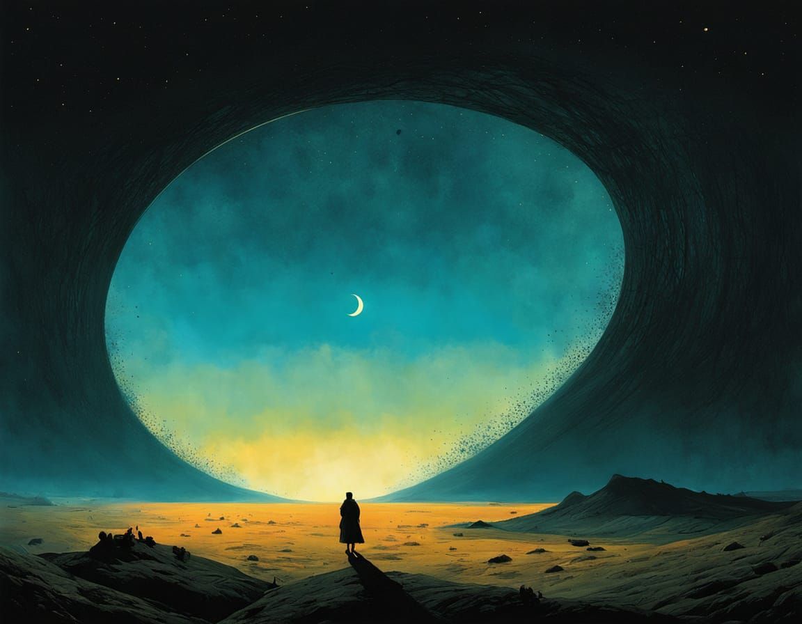 Dystopian Infinite Expanse: Surreal Landscape