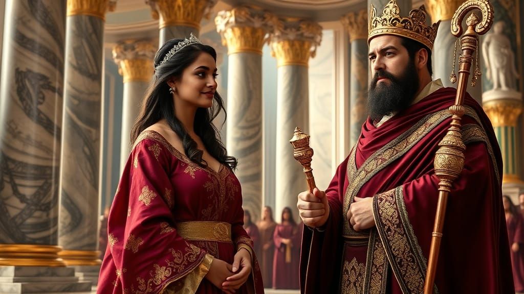 Regal Persian Noblewoman in Royal Court