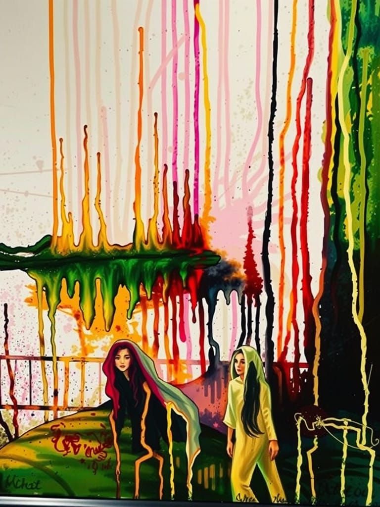 Two Women Walking Through a Jungle in a Mystical, Dreamlike...