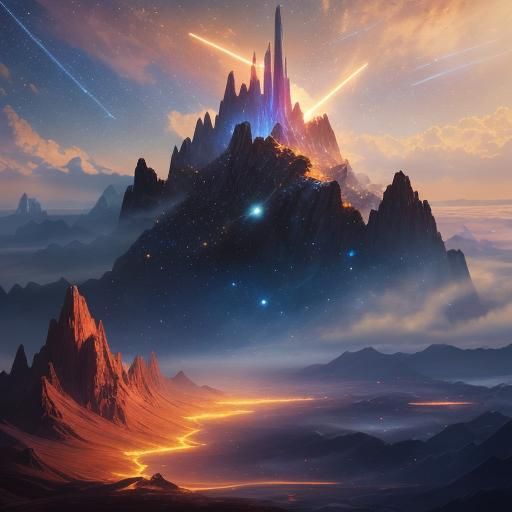 Majestic Rocket Soaring in Surreal Concept Art