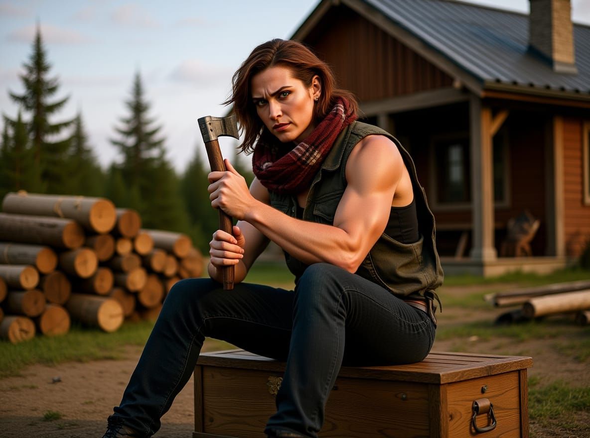 Athletic Lumberjack Portrait in Rural Quebec