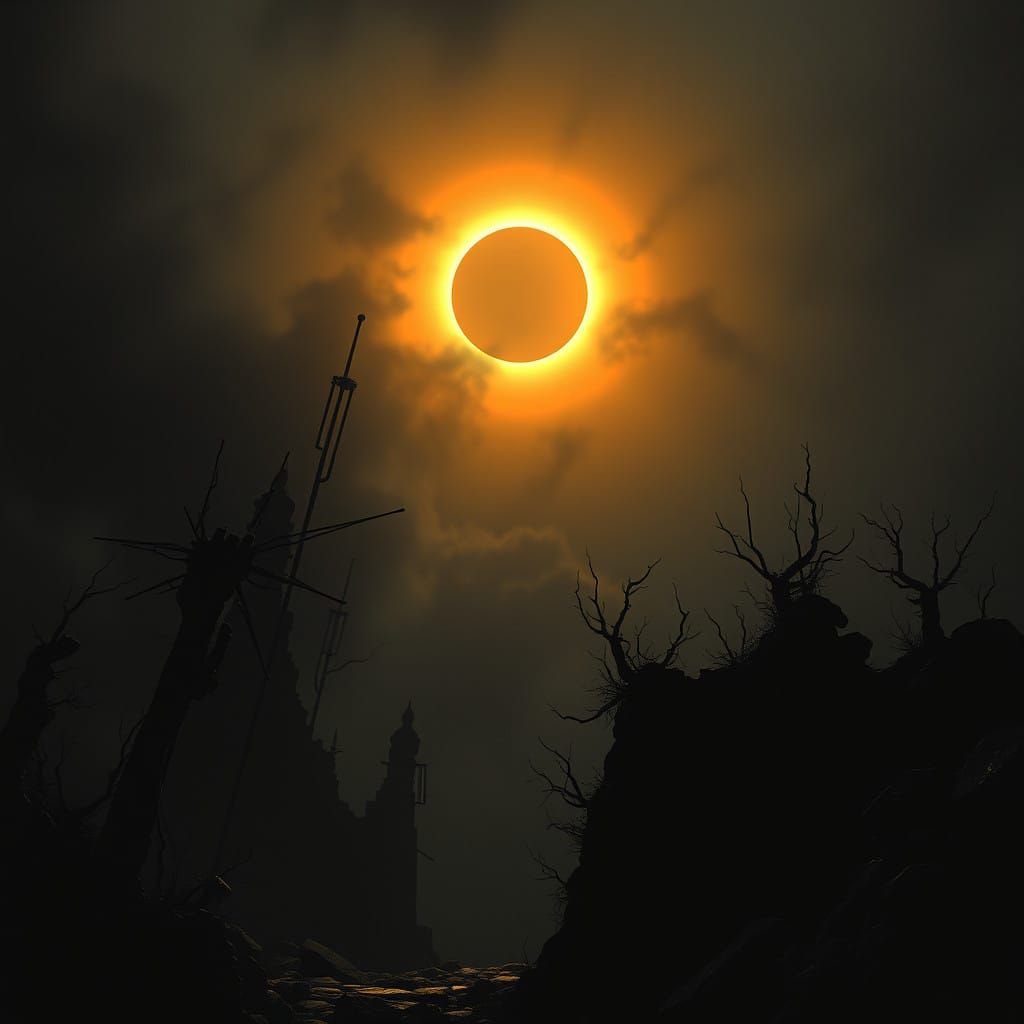 Ethereal Lunar Eclipse Scene