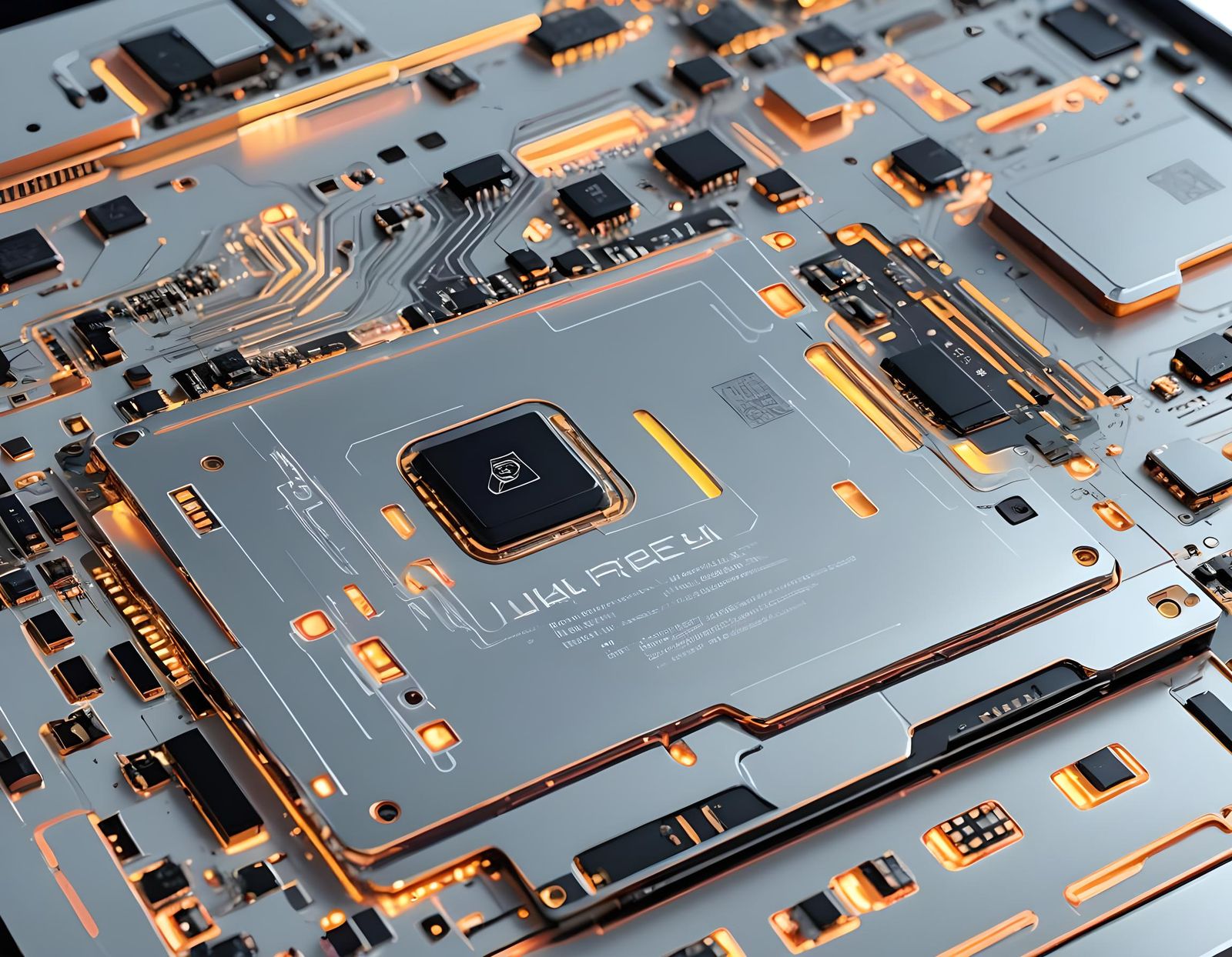 Hi-Tech Laptop with Technology Icons