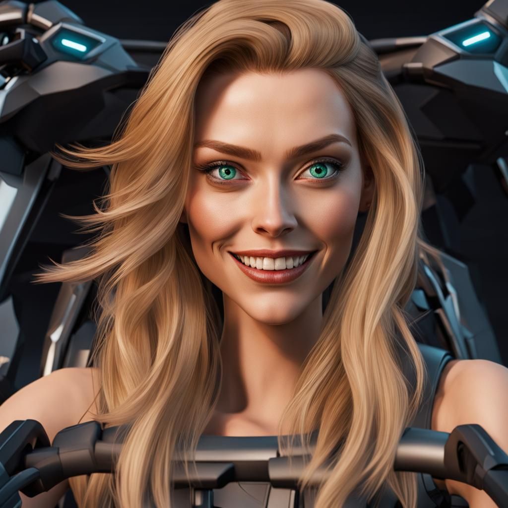 Hoverbike Girl's Cyberpunk Grin
