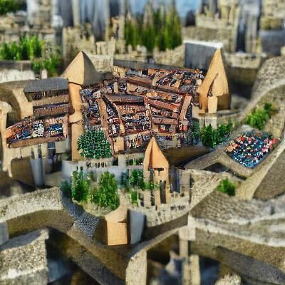 Majestic Medieval Cityscape with Towering Architecture