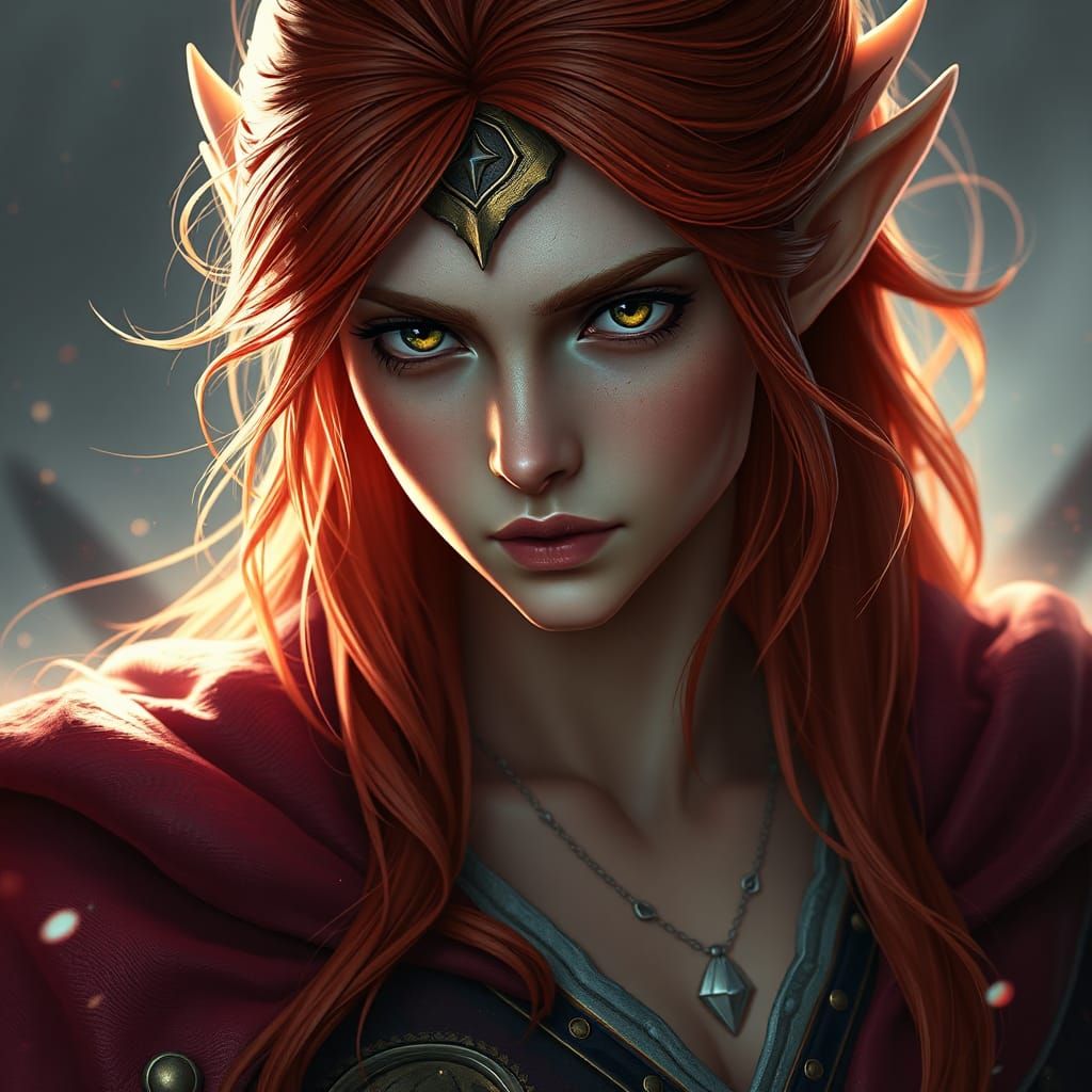 High-Elf Woman in Blue Robes, Fantasy Art