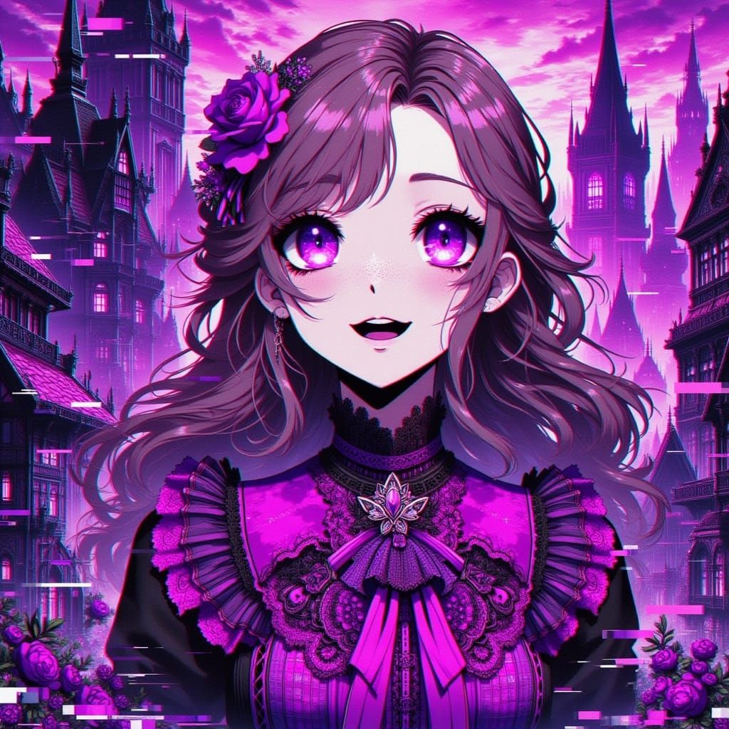 Jojo-Style Anime Girl with Halo