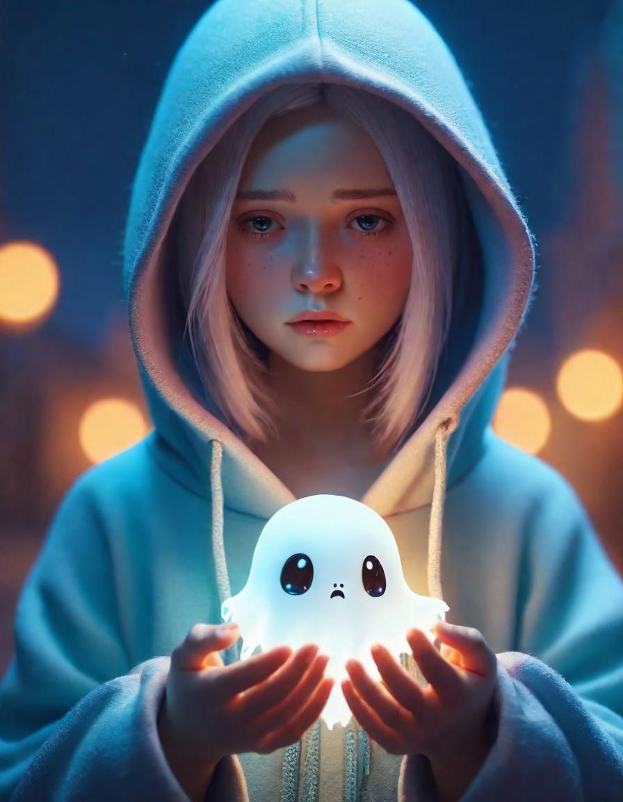 Girl Comforting Ghost: Detailed Photography