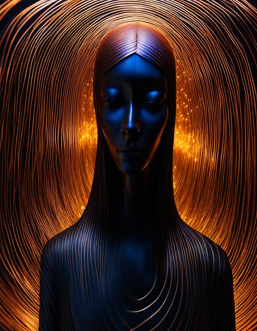 Nanoluminescent Optic Fibre Sculpture in Byzantian Colorway