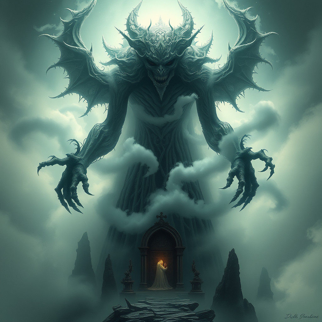 Ominous Entity Emerges from Ethereal Mist