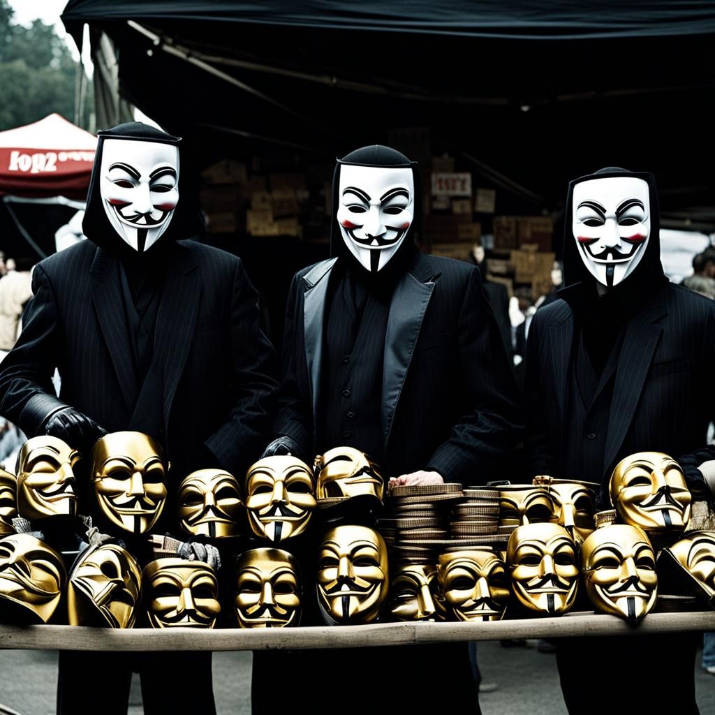 V for Vendetta Masks at Flea Market in Drama