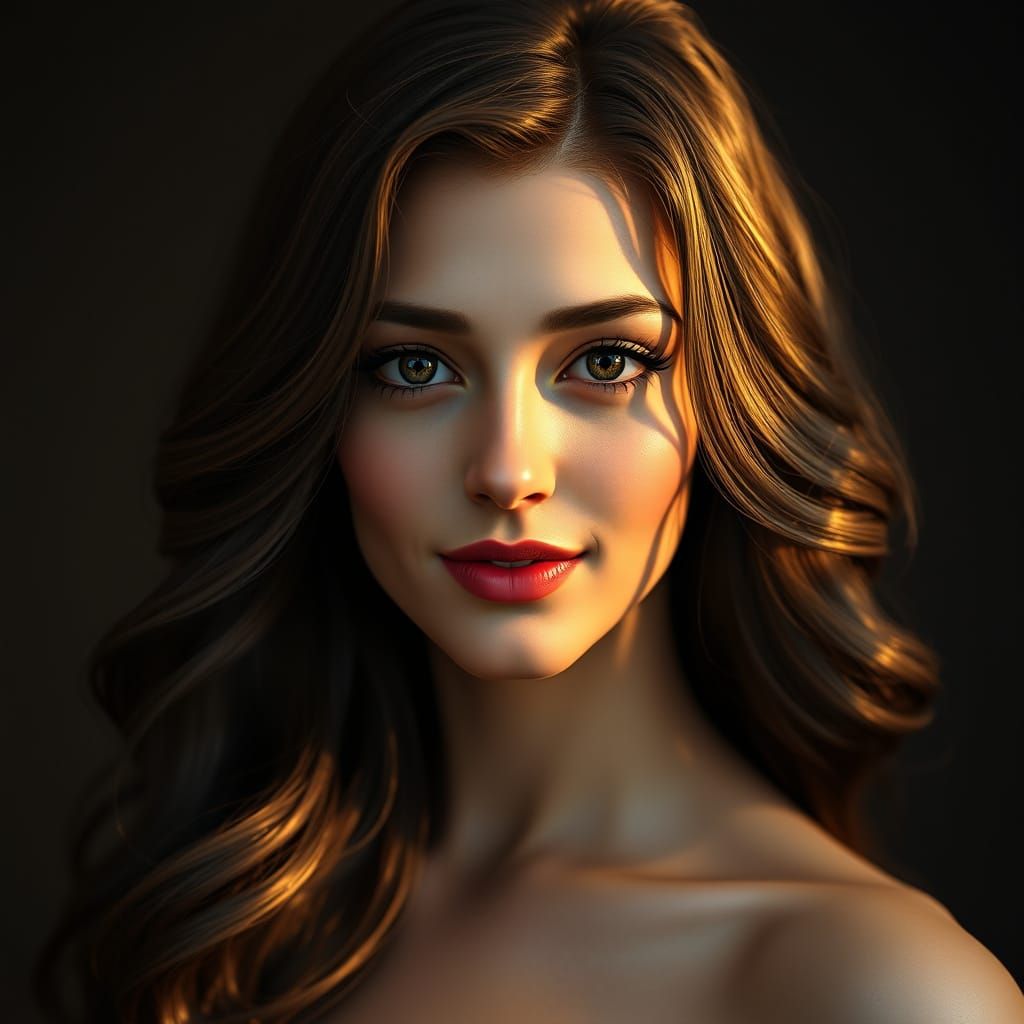 Stunning Art Nouveau-Inspired Portrait in Golden Light