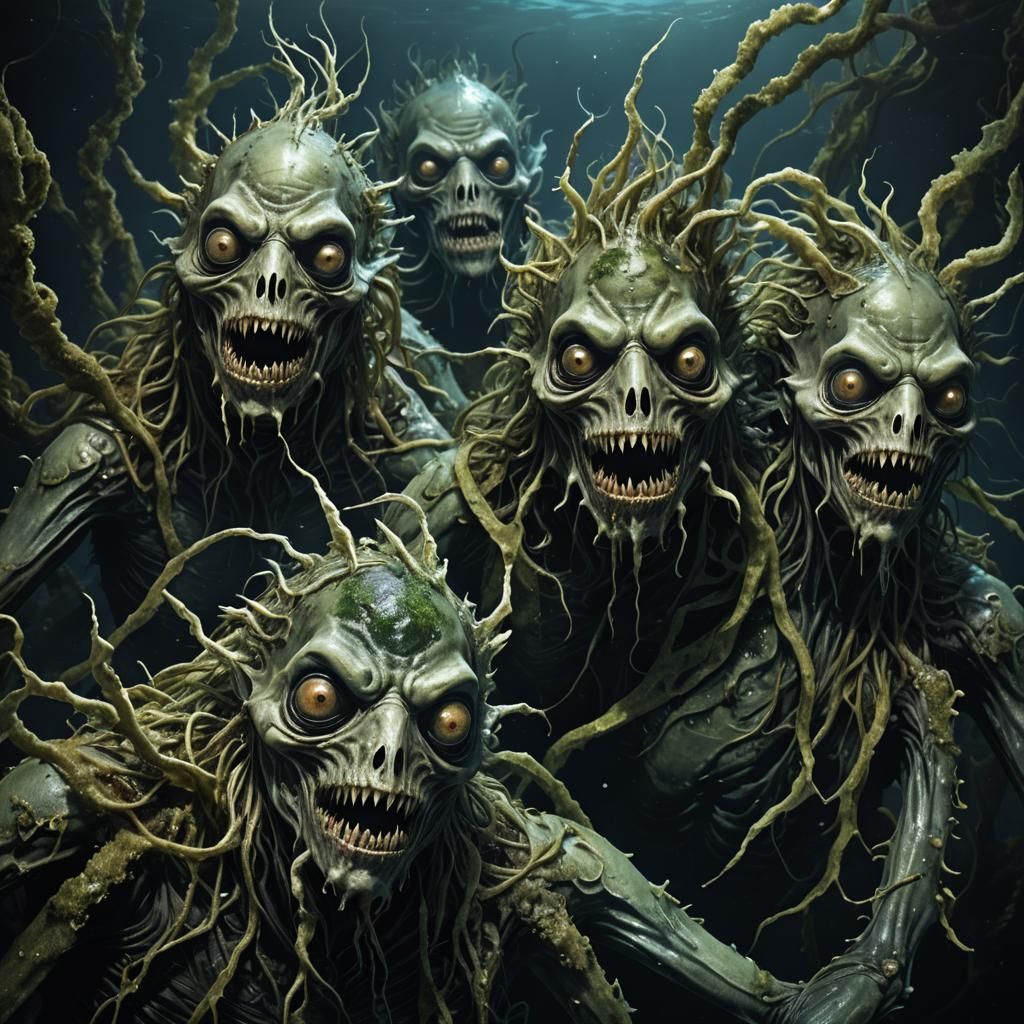 Seaweed Undead: Dark Fantasy Horror Portrait