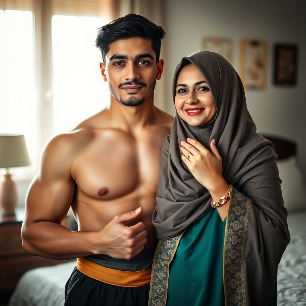 A Mother's Gentle Touch: A Young Man Embraces Traditional Dr...