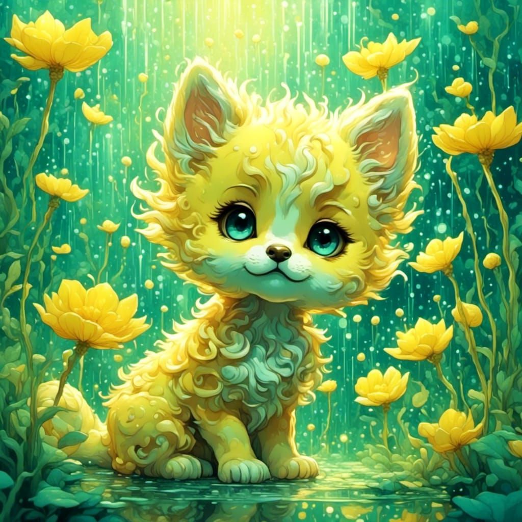 Cute Yellow Animal Illustration