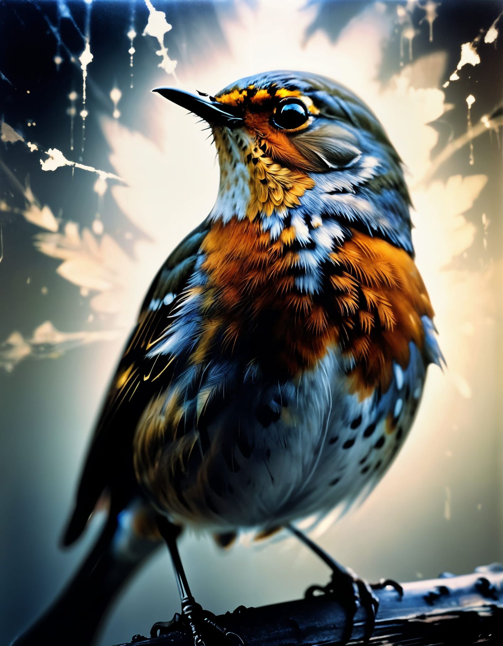 Dreamy Robin in Vintage Pinhole Photograph