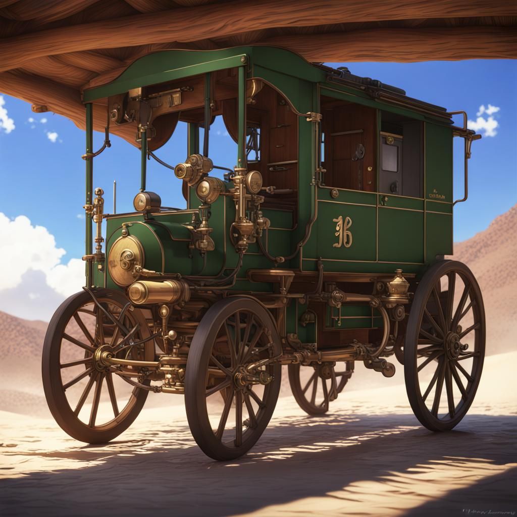Fantastical Vehicle in Detailed Matte Painting Style