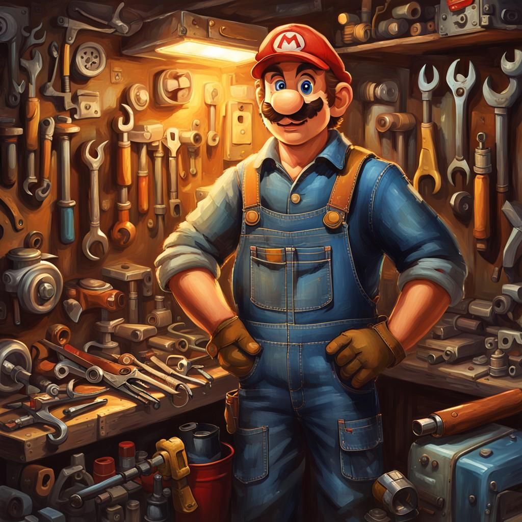 Mario the RV Technician: Oil Painting Concept Art
