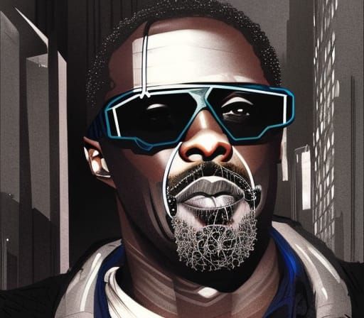 Cyberpunk Detective Inspired by Film Noir and Gustave Doré